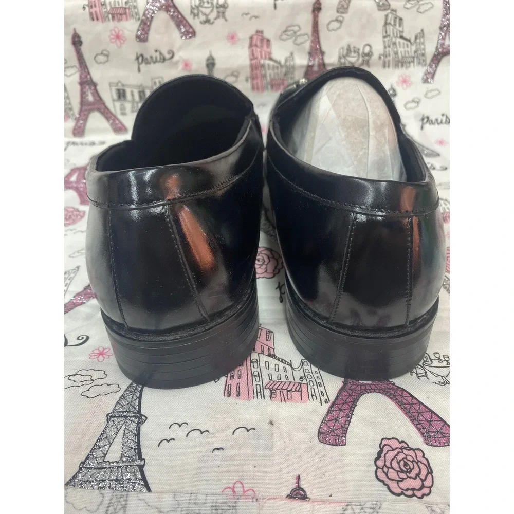 Stacy Adams Mens Black Leather Bit Loafers Dress Shoes 20133-001 Size 10M